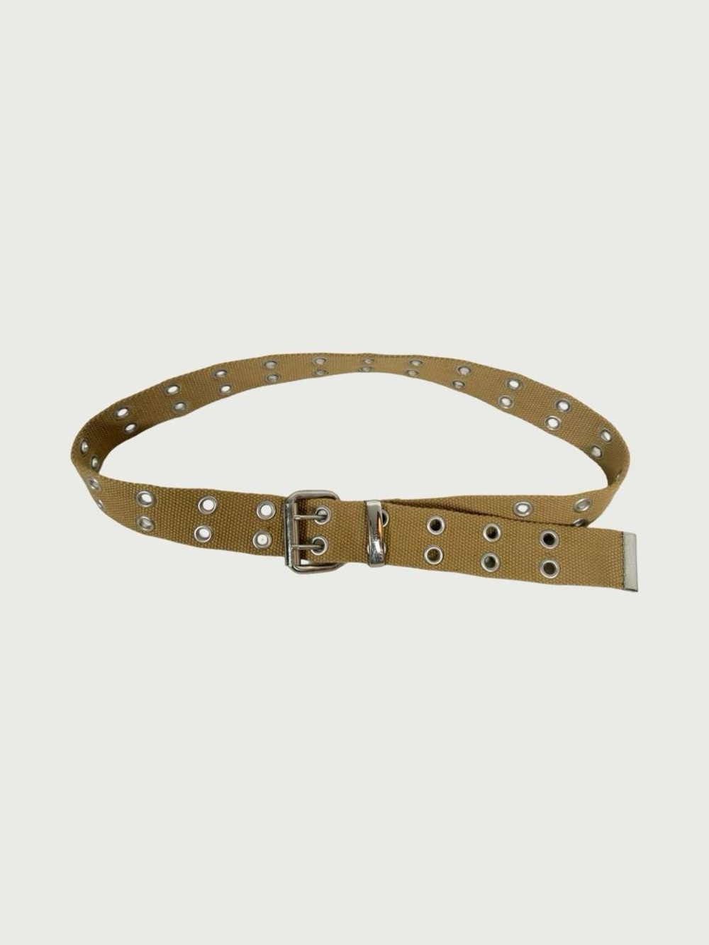 Tan Canvas Grommet Belt